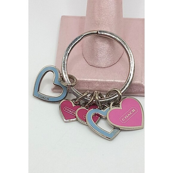 Coach Key Ring with 5 heart charms - Picture 5 of 8